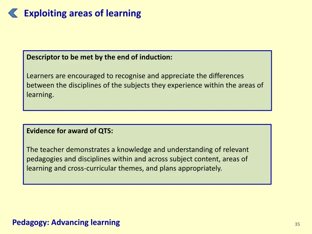 exploiting areas of learning