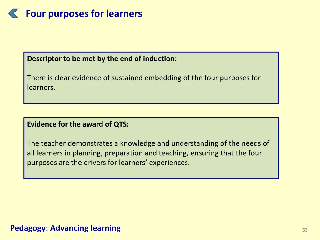 four purposes for learners