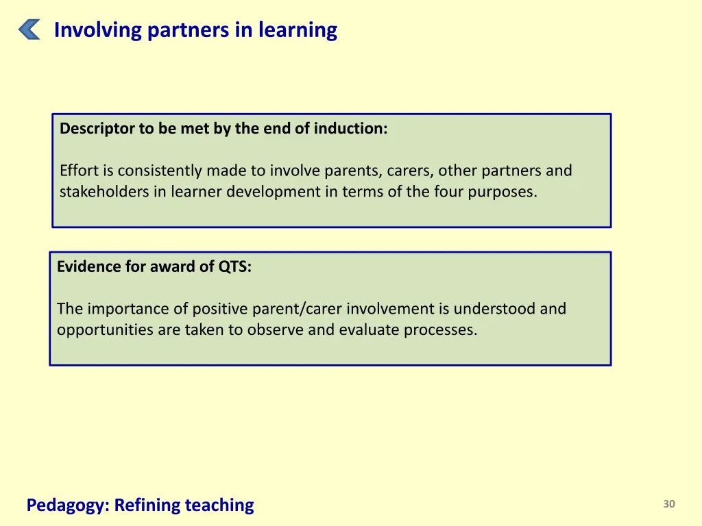 involving partners in learning