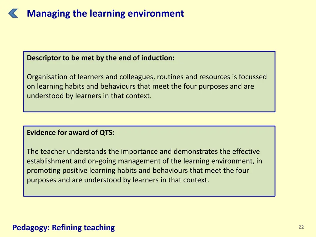 managing the learning environment