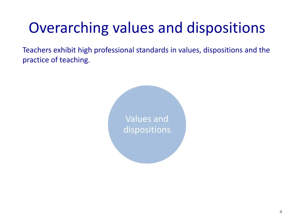 overarching values and dispositions