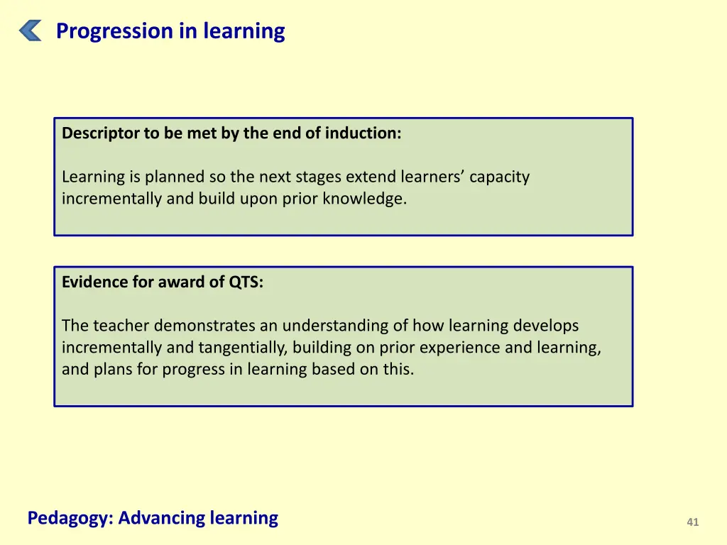 progression in learning