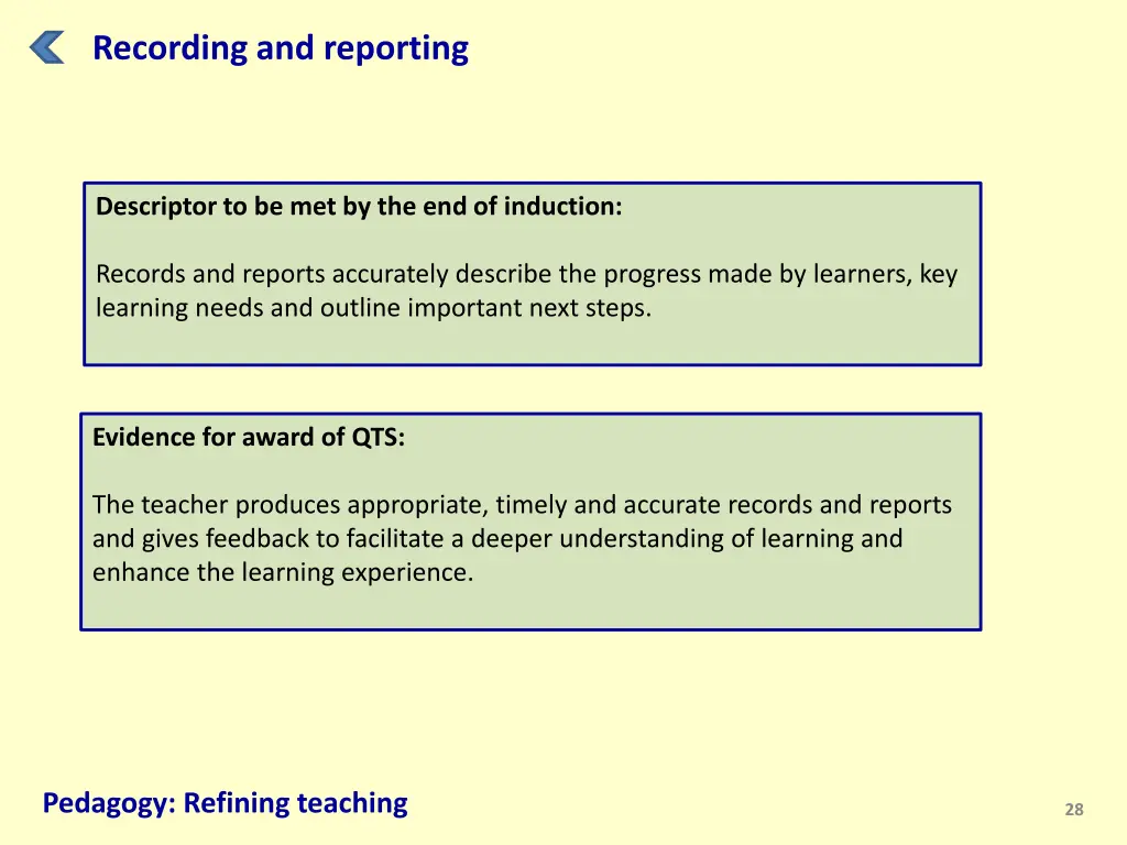 recording and reporting