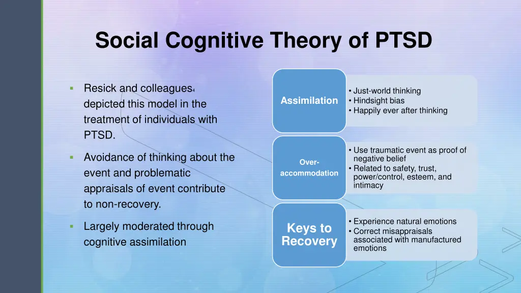 social cognitive theory of ptsd