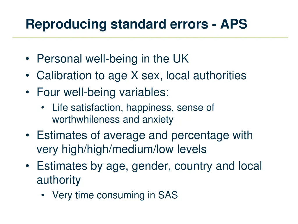 reproducing standard errors aps