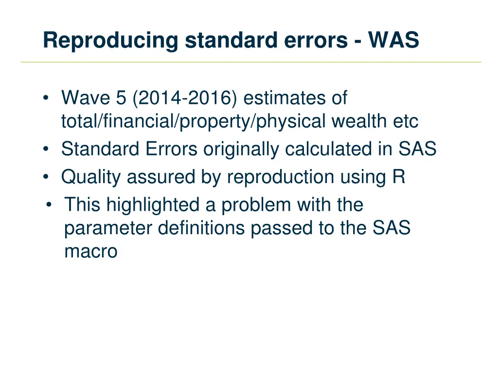 reproducing standard errors was