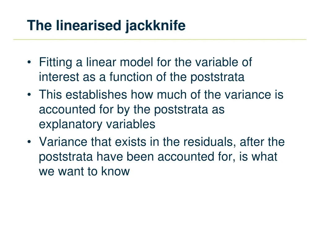 the linearised jackknife 1