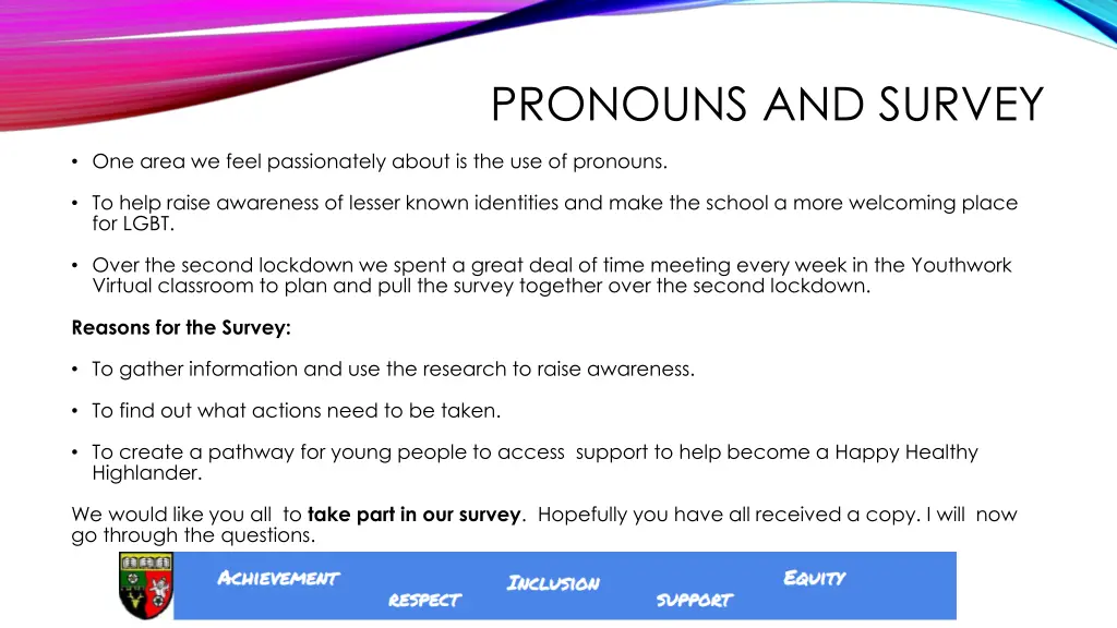 pronouns and survey