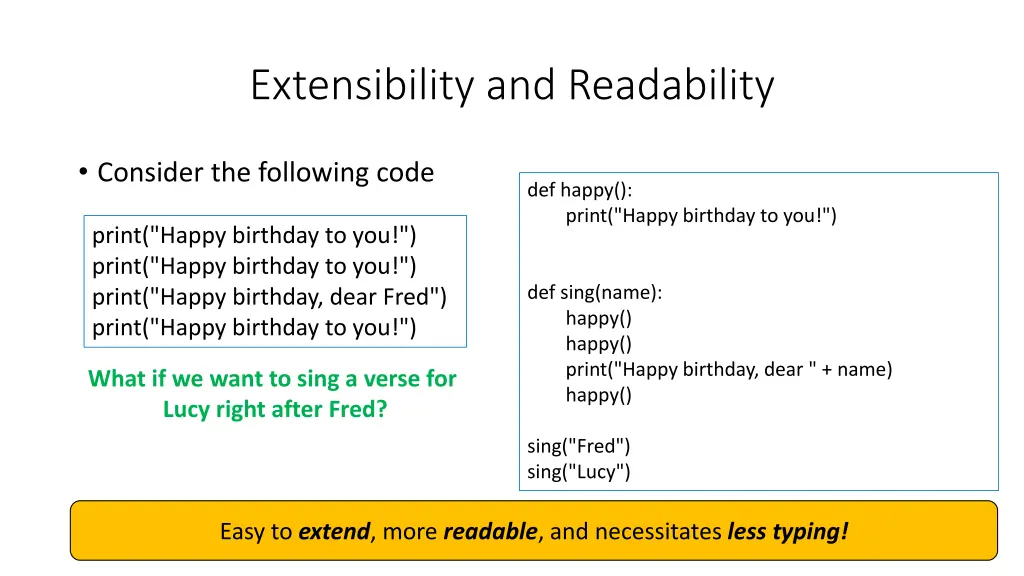 extensibility and readability 1