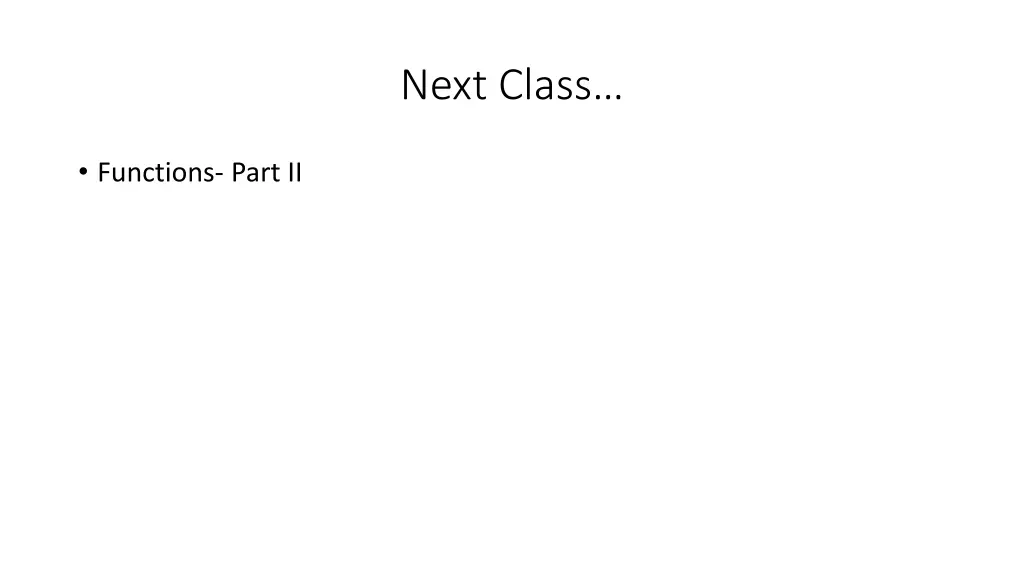 next class