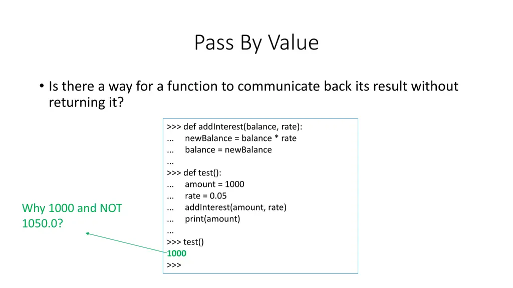 pass by value 2