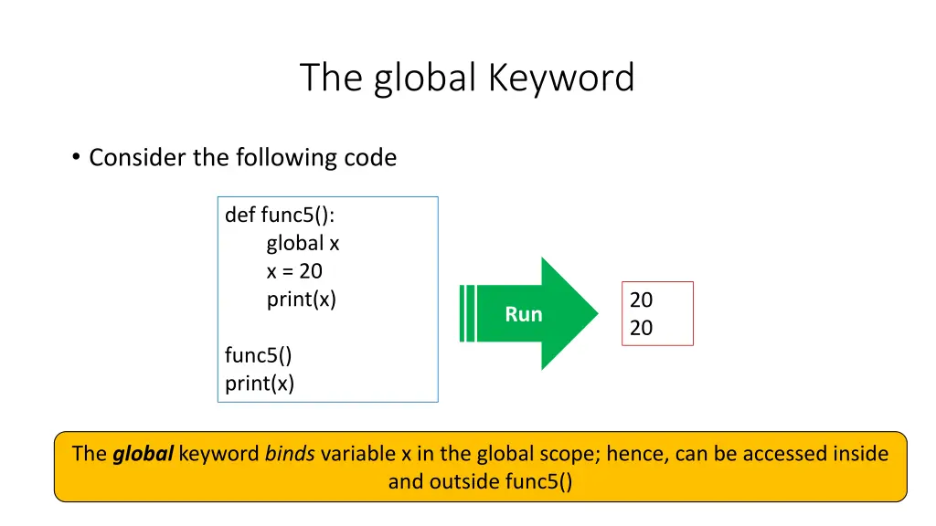 the global keyword