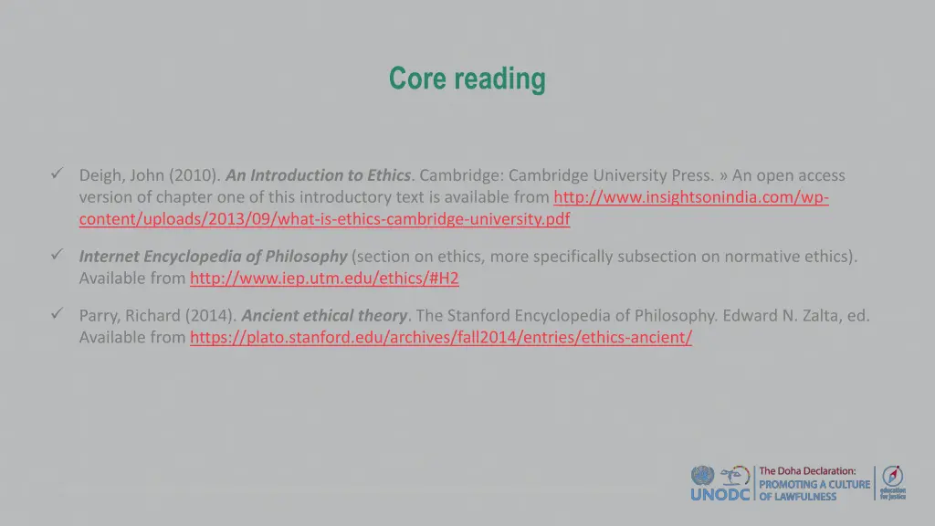 core reading