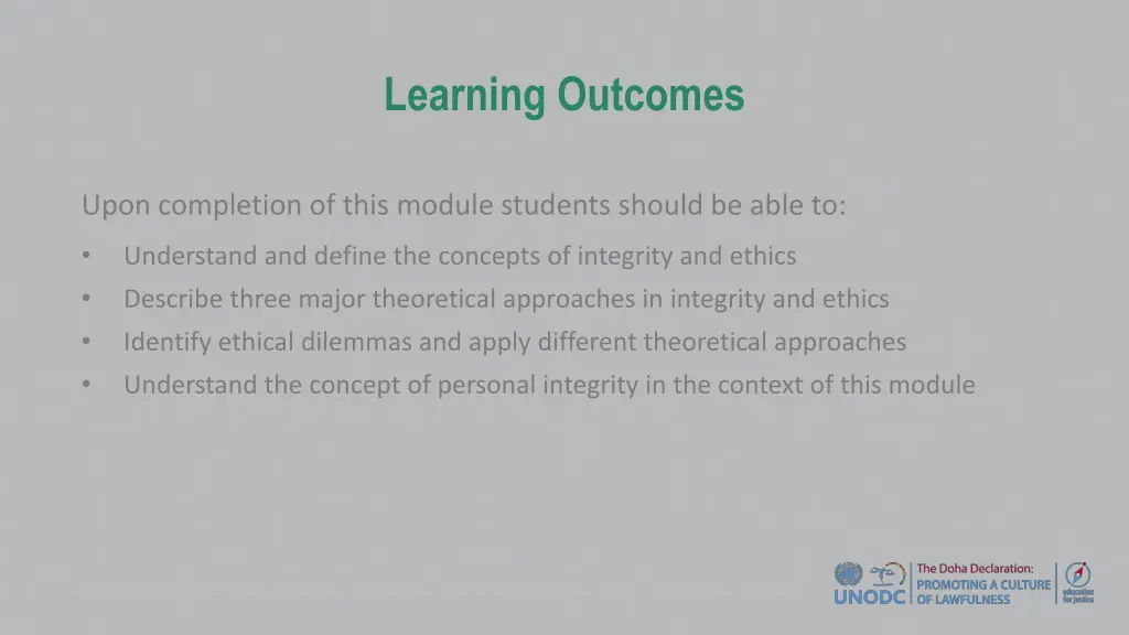 learning outcomes