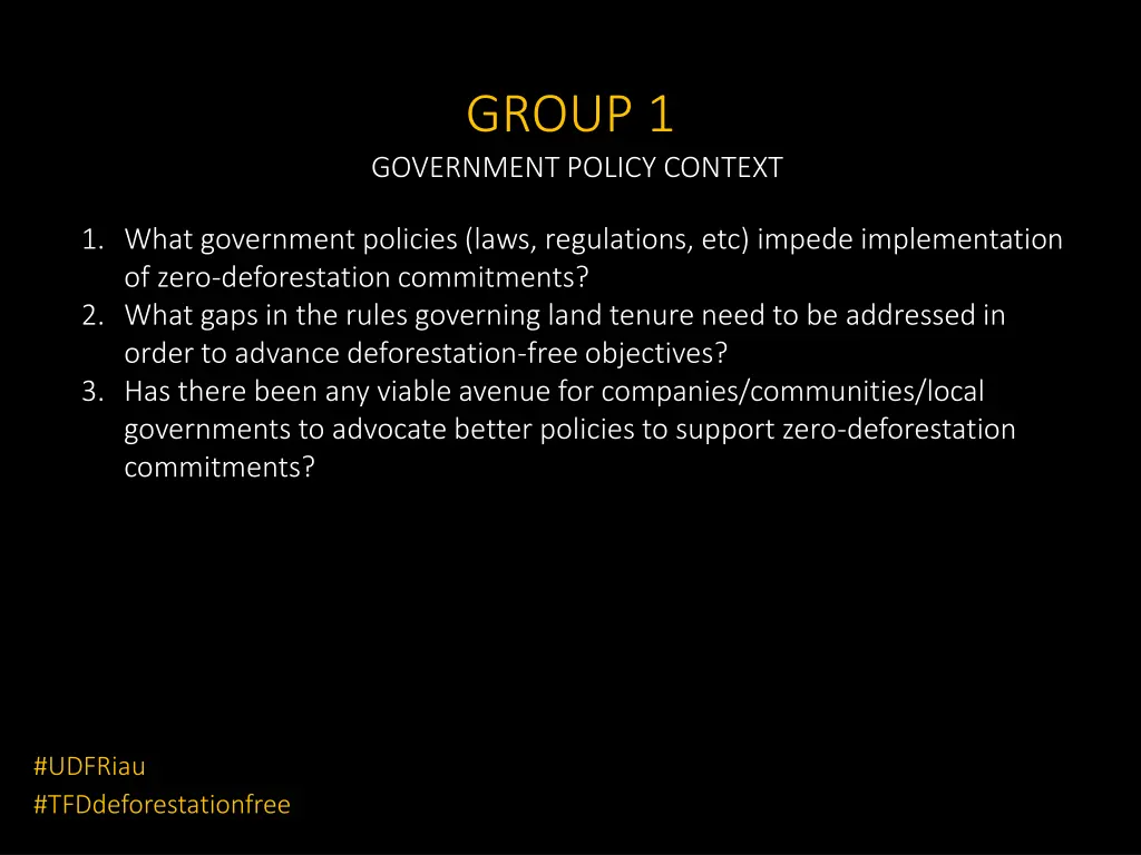 group 1 government policy context