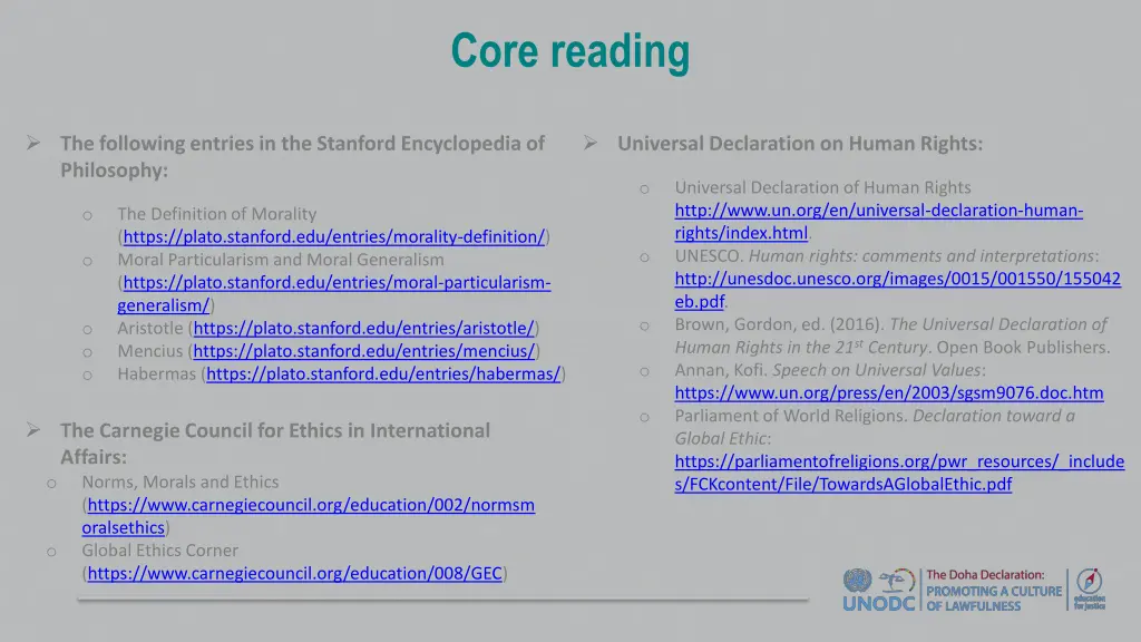 core reading