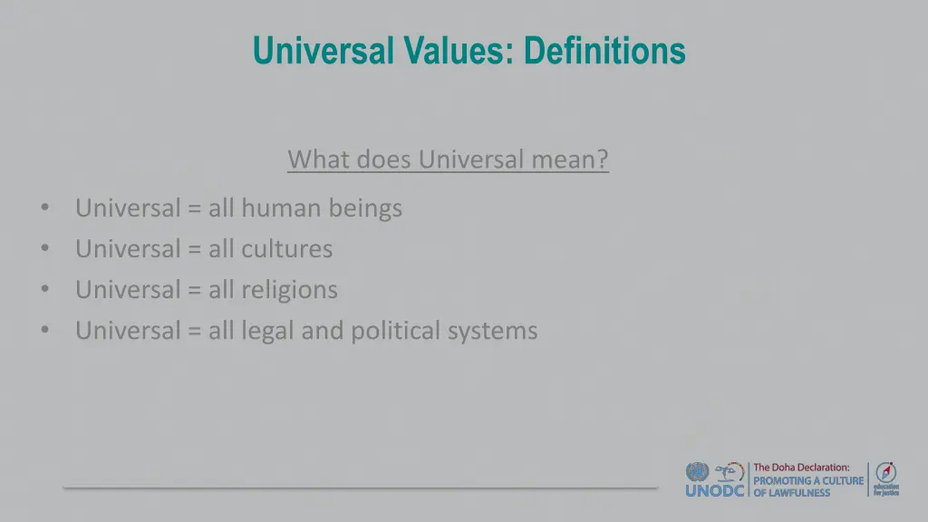 universal values definitions 2