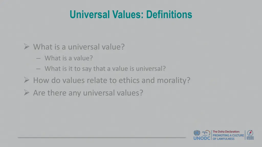 universal values definitions