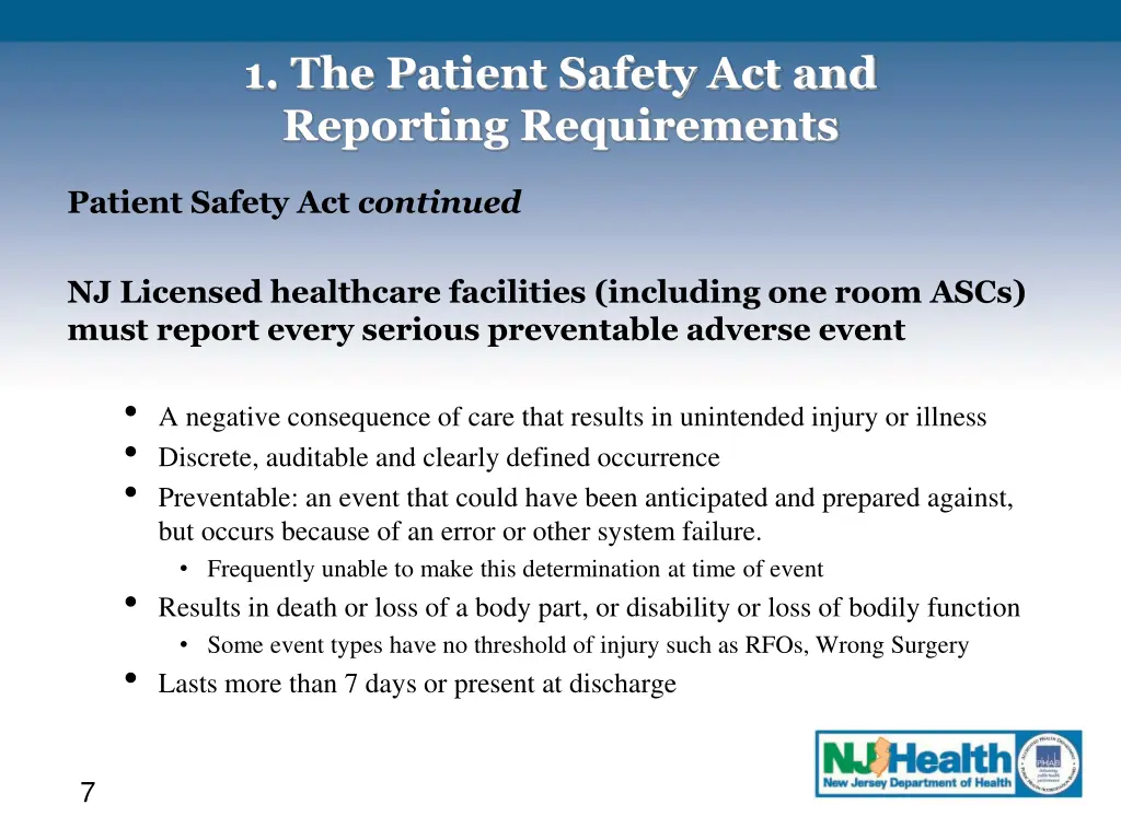 1 the patient safety act and reporting 4