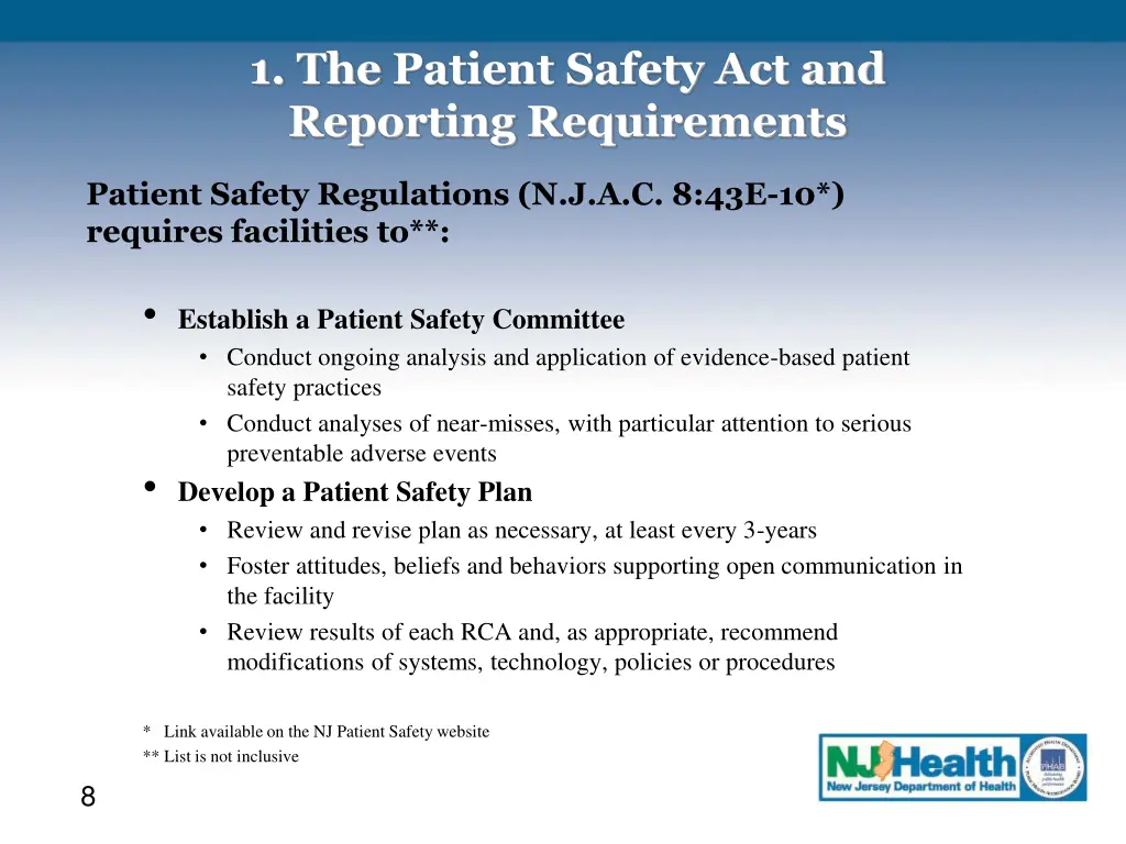 1 the patient safety act and reporting 5