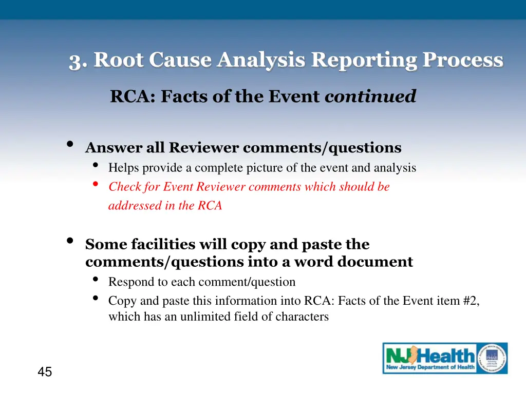 3 root cause analysis reporting process 9