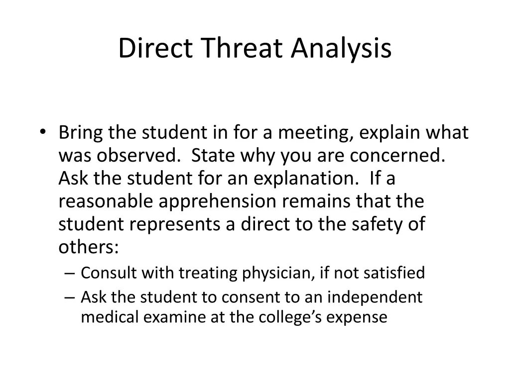 direct threat analysis