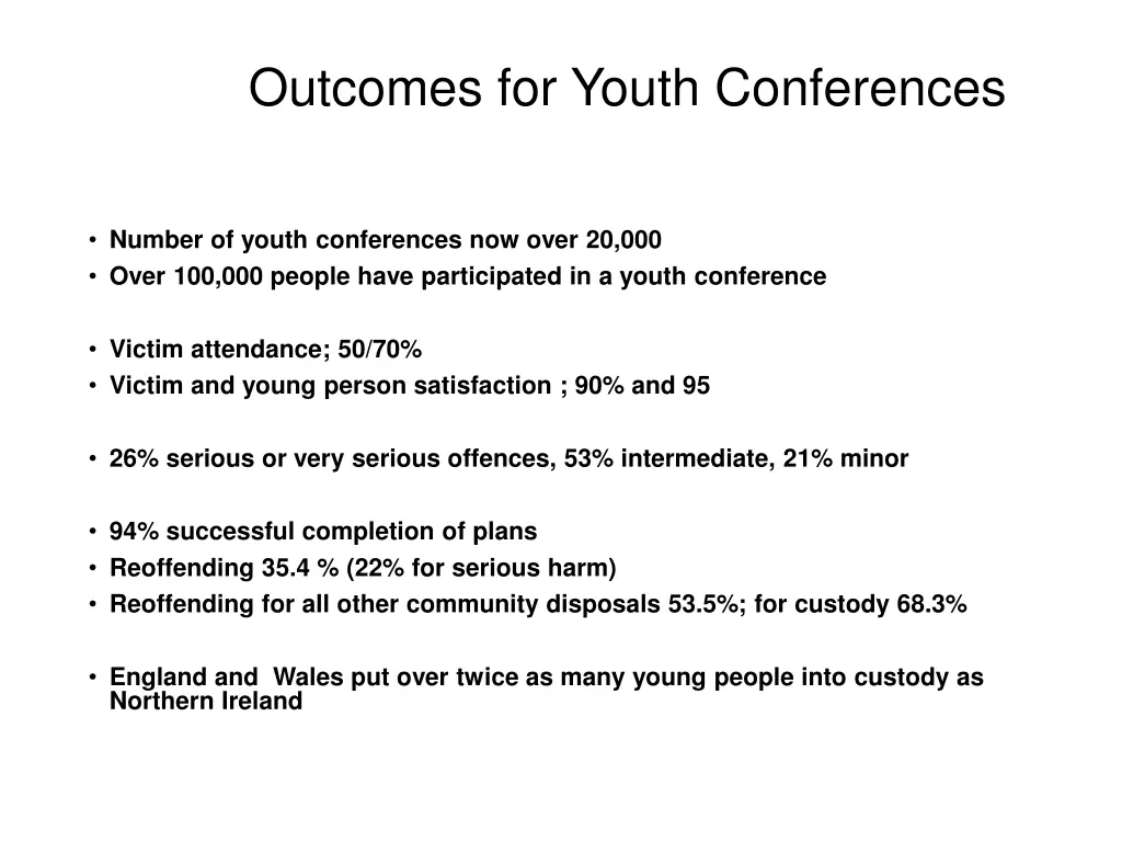 outcomes for youth conferences