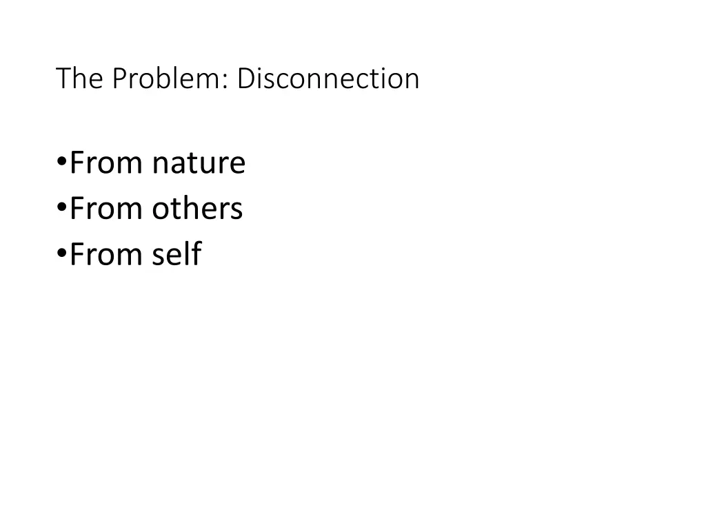 the problem disconnection