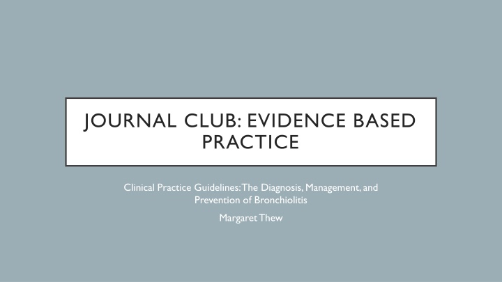 journal club evidence based practice