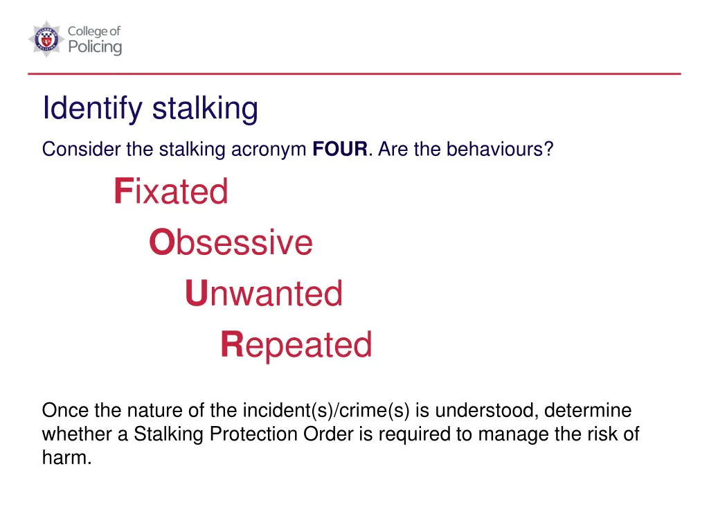 identify stalking