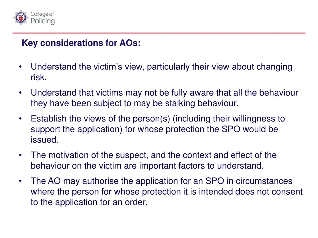 key considerations for aos