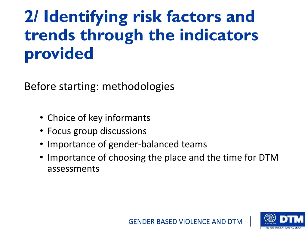 2 identifying risk factors and trends through