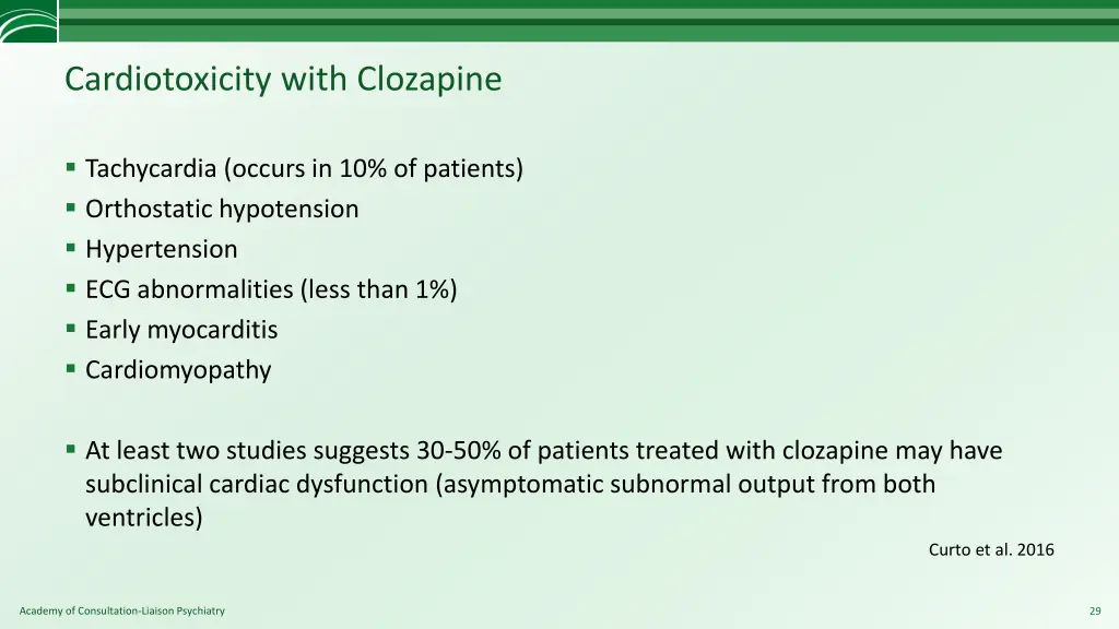 cardiotoxicity with clozapine