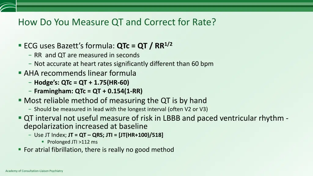 how do you measure qt and correct for rate