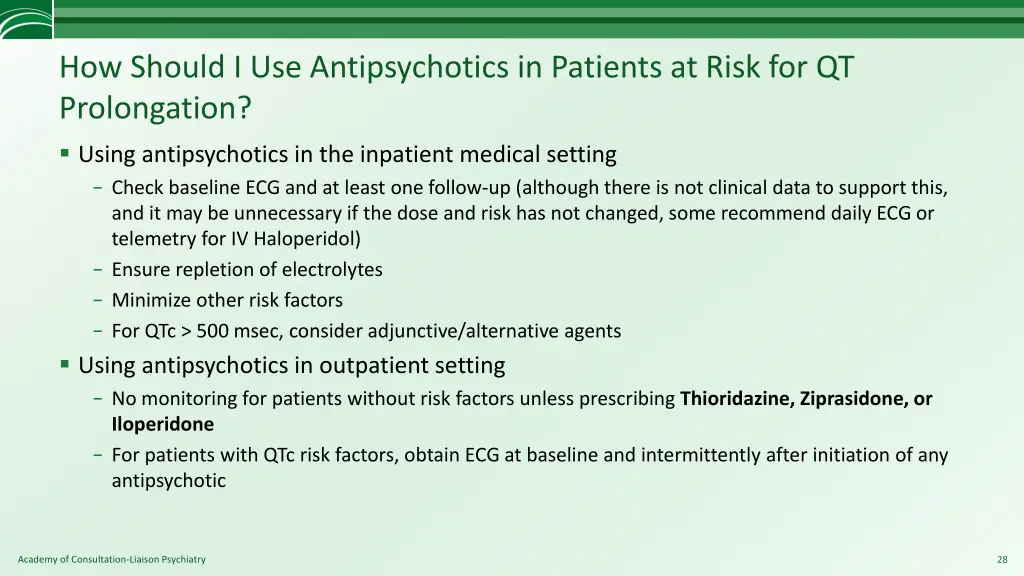 how should i use antipsychotics in patients