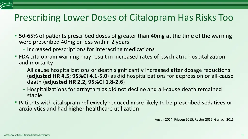 prescribing lower doses of citalopram has risks