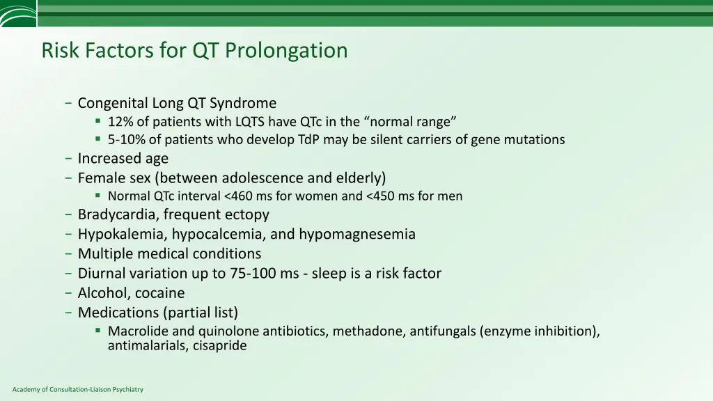 risk factors for qt prolongation