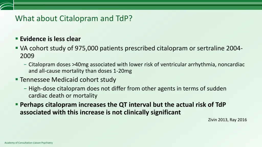 what about citalopram and tdp