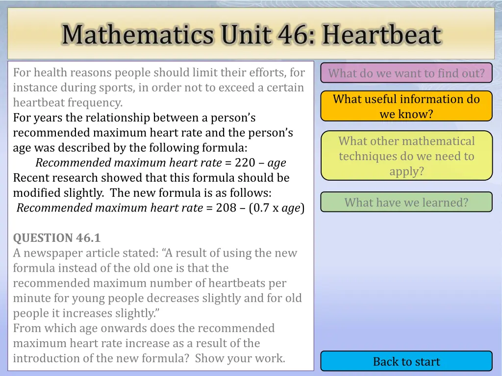 mathematics unit 46 heartbeat 2