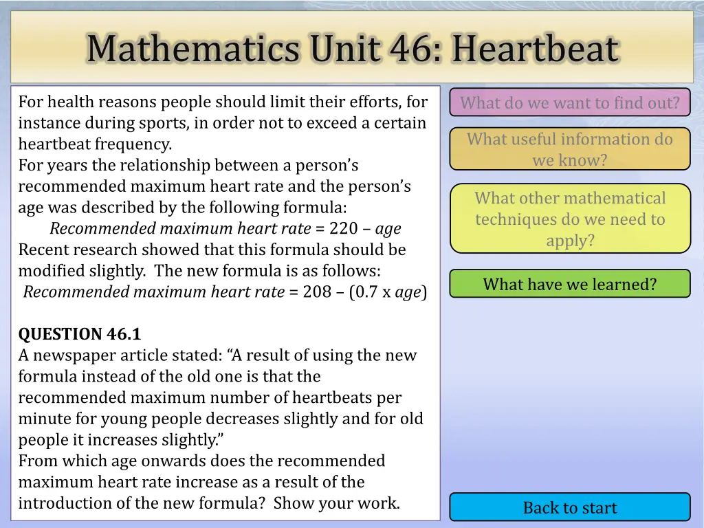 mathematics unit 46 heartbeat 4