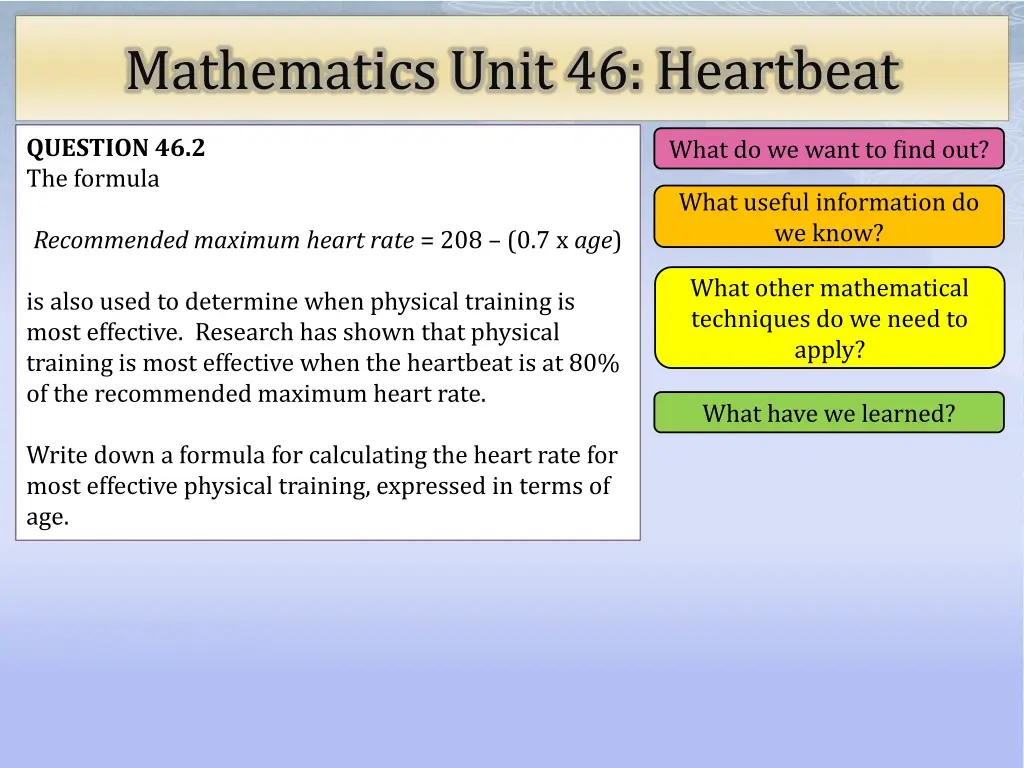 mathematics unit 46 heartbeat 5