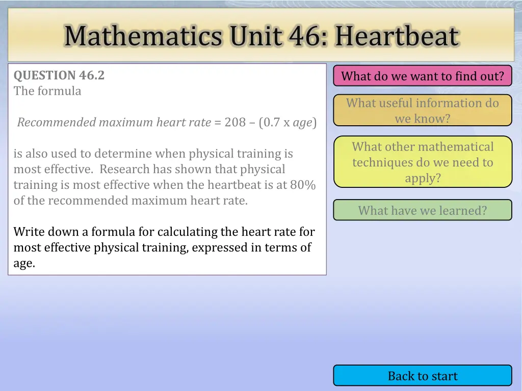 mathematics unit 46 heartbeat 6