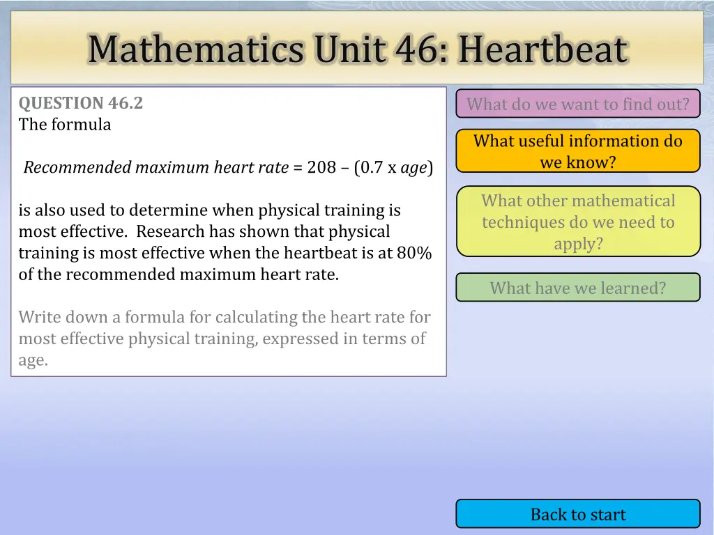 mathematics unit 46 heartbeat 7