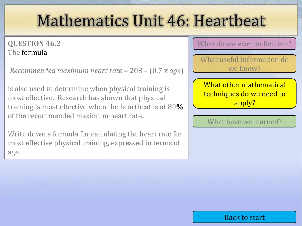 mathematics unit 46 heartbeat 8