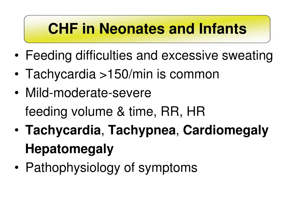 chf in neonates and infants