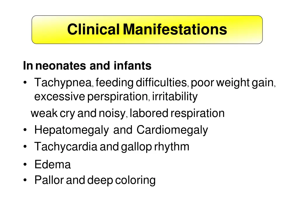 clinical manifestations