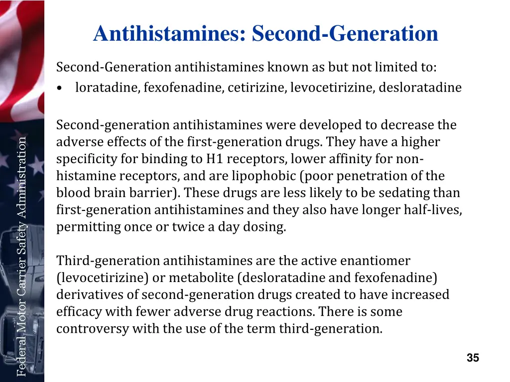 antihistamines second generation