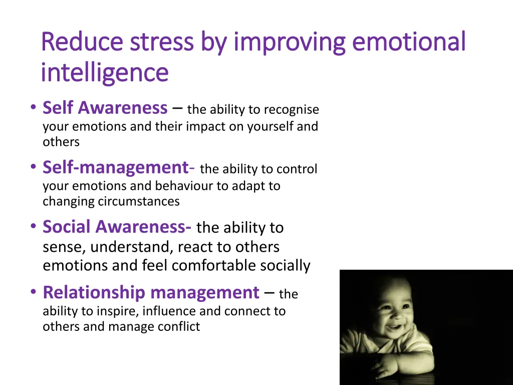 reduce stress by improving emotional reduce