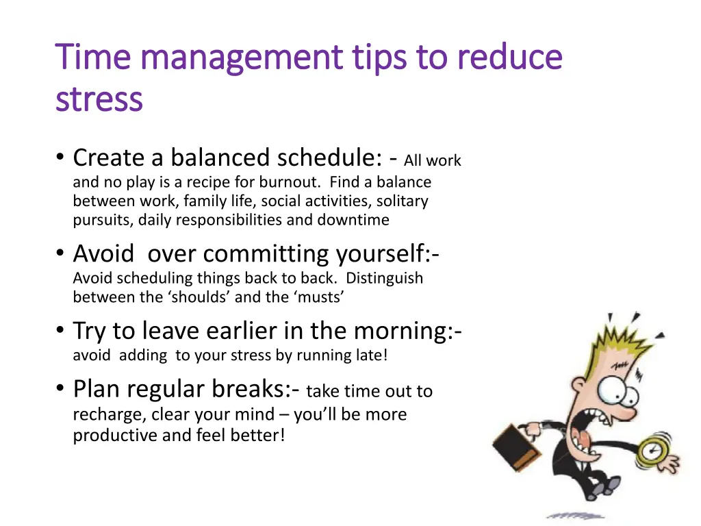 time management tips to reduce time management