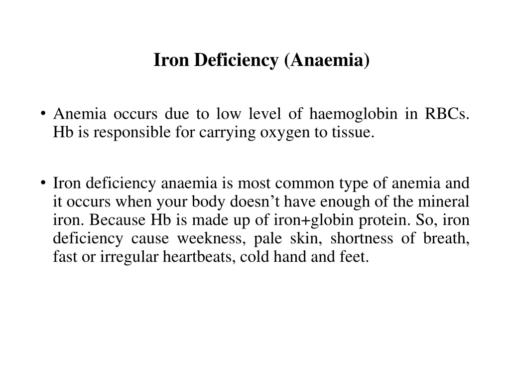 iron deficiency anaemia